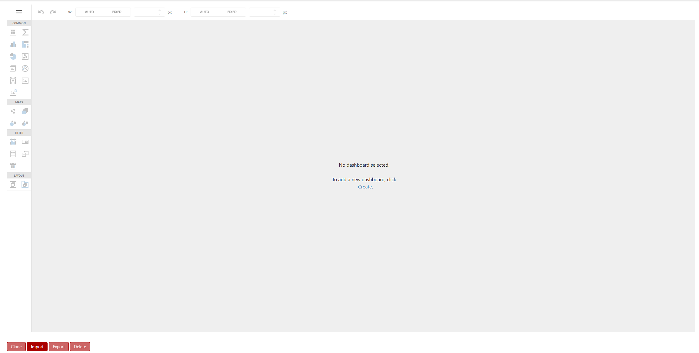 dashboard editor